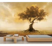 Tree Murals Natural Landscape Art Deco Wallpaper Wilderness Wallpaper Sky Bedroom Wall Paper for Bedroom Living Room Sofa TV Background Large Wall Mural Poster 450X300cm