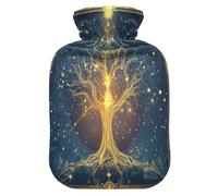Tree Neon Tarot Card Cute hot Water Bottle with Soft Cover, 2L hot compresses for The Body for Menstrual Cramps, Menstrual Cramps