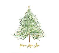 Tree of Festive Wishes Small Boxed Holiday Cards (20 cards, 21 self-sealing envelopes)