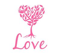Tree of Hope Faith and Love Logo Wall Vinyl Sticker Decor 64x83.8cm Do not Damage The Wall Surface Pink
