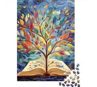 Tree of Knowledge 3-Layer Cardboard 1000 Pc Artistic Book Illustration Puzzle, Ultra Difficult, Stress Relief, Wall Decor & Gift for Family & Seniors 38x26cm/1000pcs