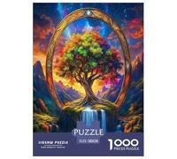 Tree of Life 1000 Piece Jigsaw Puzzles Fun Challenging Modern Enchanted Fantasy Tree Art Classic Educational Games for The Whole Gifts for Adults And Kids Age 38x26cm/1000pcs