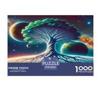 Tree of Life 1000 Piece Jigsaw Puzzles Fun Challenging Modern Enchanted Fantasy Tree Art Puzzles Game for The Whole Gifts For Children And Adults Aged 14 And Over 38x26cm/1000pcs