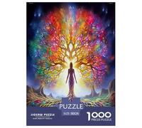 Tree of Life 1000 Piece Jigsaw Puzzles Fun Challenging Modern Enchanted Fantasy Tree Art Puzzles Game for The Whole Gifts Suitable for Children & People Aged 14+ 38x26cm/1000pcs