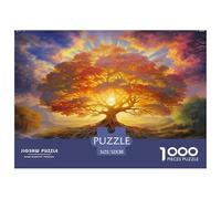 Tree of Life 1000 Piece Jigsaw Puzzles Fun Challenging Modern Vitality Rooted in Nature Educational Game for The Whole Gifts Suitable for Children & People Aged 14+ 52x38cm/1000pcs