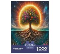 Tree of Life 1000 Piece Jigsaw Puzzles Fun Challenging Modern Vitality Rooted in Nature for Family Activity Game Perfect for Relaxation for Adults And Kids Age 70x50cm/1000pcs