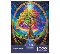 Tree of Life 1000 Piece Jigsaw Puzzles Fun Challenging Modern Vitality Rooted in Nature for Family Activity Game Perfect for Relaxation Suitable for Children & People Aged 14+ 38x26cm/1000pcs