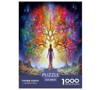 Tree of Life 1000 Piece Jigsaw Puzzles Fun Challenging Modern Vitality Rooted in Nature Puzzles Game Beautiful Decoration For Children And Adults Aged 14 And Over 52x38cm/1000pcs
