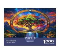 Tree of Life 1000 Piece Jigsaw Puzzles Fun Challenging Modern Vitality Rooted in Nature Puzzles Game for The Whole Gifts For Children And Adults Aged 14 And Over 70x50cm/1000pcs