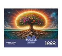 Tree of Life 1000 Piece Jigsaw Puzzles Fun Challenging Modern Vitality Rooted in Nature Puzzles Game Perfect for Relaxation for Adults And Kids Age 52x38cm/1000pcs