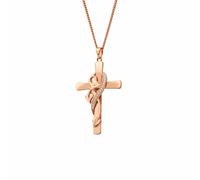 Tree of Life 18ct Solid Gold 1854 Blend Vine Cross Pendant with Diamonds Clogau Metallics One Size