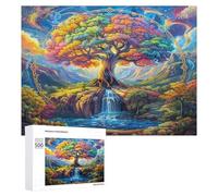 Tree of Life 500 Piece Jigsaw Puzzles Adults Kids Flowers Plants Trees Jigsaws After-School Activity Kids Stress Buster Adults Whimsical Gift Home Decor 500 PCS