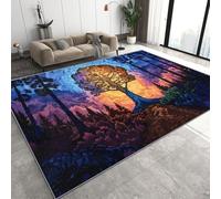 Tree Of Life 80 x 150 cm Medium Soft Area Rug 3D Forest Nature Scenery short plush Rug Washable Flannel Bedroom Carpet for Living Room Q-65