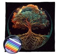 Tree of Life Altar Cloth Tarot Card Table Cloth Divination Card Tablecloth Square Tapestry Magic Supplies Divination Card Tablecloth Wall Decor