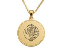 Tree of Life and Death Engraving Pendant Necklace Made In 925 Sterling Silver Gold Plated Charm With 18 "Cable Chain Handmade Jewelry For Men Women |LKD_EGP_00818