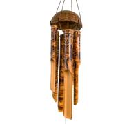 Tree of Life Bamboo Wind Chime Fair Trade and Natural Garden Outdoor Home Decor Coconut Shell
