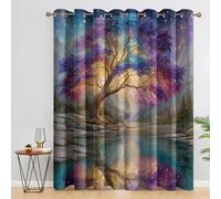 Tree of Life Blackout Curtains, Fantasy Curtains for Bedroom Living Room, 46x72 Inch Drapes, Eyelet Thermal Window Treatments, 2 Panels L204