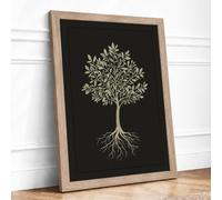 Tree of Life Botanical Framed Wall Art Print A3 (42×29.7cm) Oak, Wall