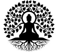 Tree of Life Buddha Metal Wall Art, 11.8" Black Buddha Meditation Yoga Indoor Zen Home Decor, Tree of Life Wall Hanging, for Living Room Bedroom