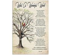 Tree Of Life Cardinal Birds What A Wonderful World Lyrics Old Song Lyrics Inspired Family Metal Sign Poster 8X12 inches
