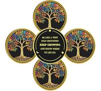Tree of Life Challenge Coin Pocket Token - Zinc Alloy Good Luck Charm, Inspirational Gift, Meditation & Spiritual Keepsake, Recovery Symbol for Strength, Courage & Hope (Pack of 5)