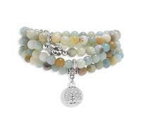 Tree of Life Charm Bracelet or Necklace - 108 Buddha Beads, Handmade Mala Meditation Jewelry, Prayer Beads for Yoga, One Size, Stone, no gemstone
