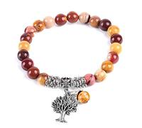 Tree Of Life Charms Bracelet Bangle For Women Natural Egg Yolk Stone Rosary Mala Beads Healing Yoga Meditation Jewelry