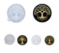 Tree of Life Coaster Molds Set, 4.3 Inch Round Silicone Resin Molds, Decorative Design for Wine Glass and Cup Coasters