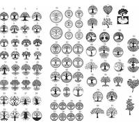 Tree of Life Collection, Cdr, Eps, Dxf, Dwg and SVG. Vector Files, Laser Cutting File