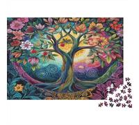 Tree of Life-Colorful Fantasy Art 1000 Piece Jigsaws with Precision Cut Personalised Jigsaws As A Party Puzzle Game for Social Gatherings 38x26cm/1000pcs