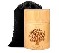 Tree of Life Cremation Urn - Small Bamboo Ashes Container for Human Ashes, Keepsake Scattering Tube, In Loving Memory Celebrating Life