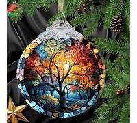 Tree of Life Crystal Glass 3" Hanging Ornament - Christmas Decor Gift & Holiday Keepsake Present Idea (tree)