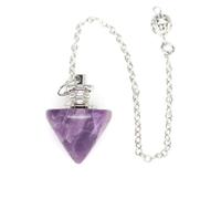 Tree of Life Crystal Pendulum, Natural Stone Reiki Dowsing Pendant 19x22mm for Divination & Jewelry