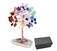 Tree of Life Crystal, Suuwwn Healing Crystals Money Tree Gemstone Crystal Bonsai Tree Money Tree Desk Decoration Tree of Life Spiritual Gifts (Seven Colours)