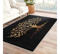 Tree of Life Decor - Gold Tree of Life Rug, Viking Style Rugs for Living Room Bedroom, Washable Non Slip Soft Small Carpet, Patterned Area Rugs & Home Decor 60x90 cm