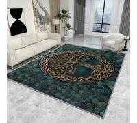 Tree of Life Decoration - Tree of Life Rug - Viking Celtic Nordic Symbol Rugs, Mythical Norse Mythology Carpet, Washable Rug Non Slip Low Pile Large Area Rugs, Viking Home Decor Gifts, 80 X 150 cm