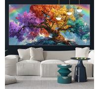 Tree of Life Diamond Art 55x110cm Large Diamond Painting Colorful Crystal Art Painting Kits Adults, Square Drill Crystal Embroidery Gem Rhinestone Cross Stitch Pictures Crafts, Decor Gifts y-w329