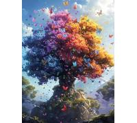 Tree of Life Diamond Art Kits Adults, 5D Diamond Painting Butterfly Pattern Design, DIY Full Square Drill Dimond Painting, Crystal Art Kits for Adults Beginner for Home Wall Decor 35x50cm -yxy2506XY