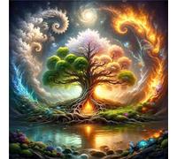 Tree of Life Diamond Painting Kits for Adults,5D Fantasy Diamond Art Painting Kits for Kids,DIY Full Round Drill Diamond Painting Embroidery Cross Stitch Gem Art Painting Home Wall Decor 90x90 cm