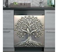 Tree of Life Dishwasher Magnet Cover for Washers Fridge Cover Panel Decal Home Kitchen Decor,Washing Machine Cabinet Reusable Dishwasher Covers,26 x 23 inch