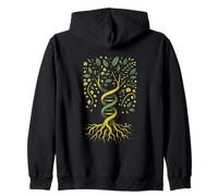 Tree of Life DNA Yggdrasil Ancestry Roots Genetic Code Zip Hoodie