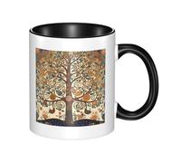 Tree of Life Dual Color Ceramic Coffee Mug 330ml - Classic Tea Cup, Gift Mug, Microwave Safe, Office and Home Drinkware