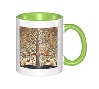 Tree of Life Dual Color Ceramic Coffee Mug 330ml - Classic Tea Cup, Gift Mug, Microwave Safe, Office and Home Drinkware