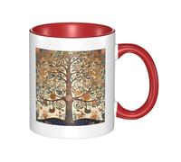 Tree of Life Dual Color Ceramic Coffee Mug 330ml - Classic Tea Cup, Gift Mug, Microwave Safe, Office and Home Drinkware