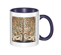 Tree of Life Dual Color Ceramic Coffee Mug 330ml - Classic Tea Cup, Gift Mug, Microwave Safe, Office and Home Drinkware