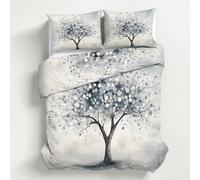 Tree of Life Duvet Cover Emperor, Abstract Tree Bedding Set 3 Piece Soft Microfiber Quilt Cover Reversible Duvet Cover Sets with 2 Pillows Zipper Closure K&10