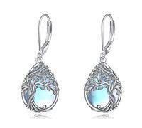 Tree Of Life Earrings Sterling Silver Moonstone Tree Of Life Dangle Drop Earrings For Women Jewellery