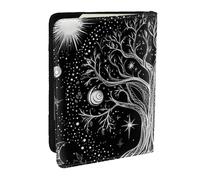 Tree of Life Galactic Space Printed Passport Holder,Travel Pu Leather Passport Cover Case Organiser for Men Women,6.5 Inch