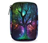 Tree of Life Galaxy Travel Pill Organizer Box Weekly Portable Pill Case Daily Pills 7 Day Small Birth Control Pills Container Removable Compartments for Medicine Vitamins Fish Oil