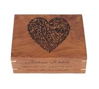 Tree of Life Heart Urn for Pet & Human Ashes - X-Large Personalized Cremation Urn Box for Adult Male, Female or Pets, Handcrafted Decorative Funeral Memorial Urn, Holds 250 lbs - 11"x7"x4"
